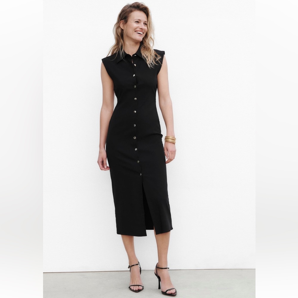 ZARA | Fitted Button Up Midi Dress | Blogger's Fave | NWOT